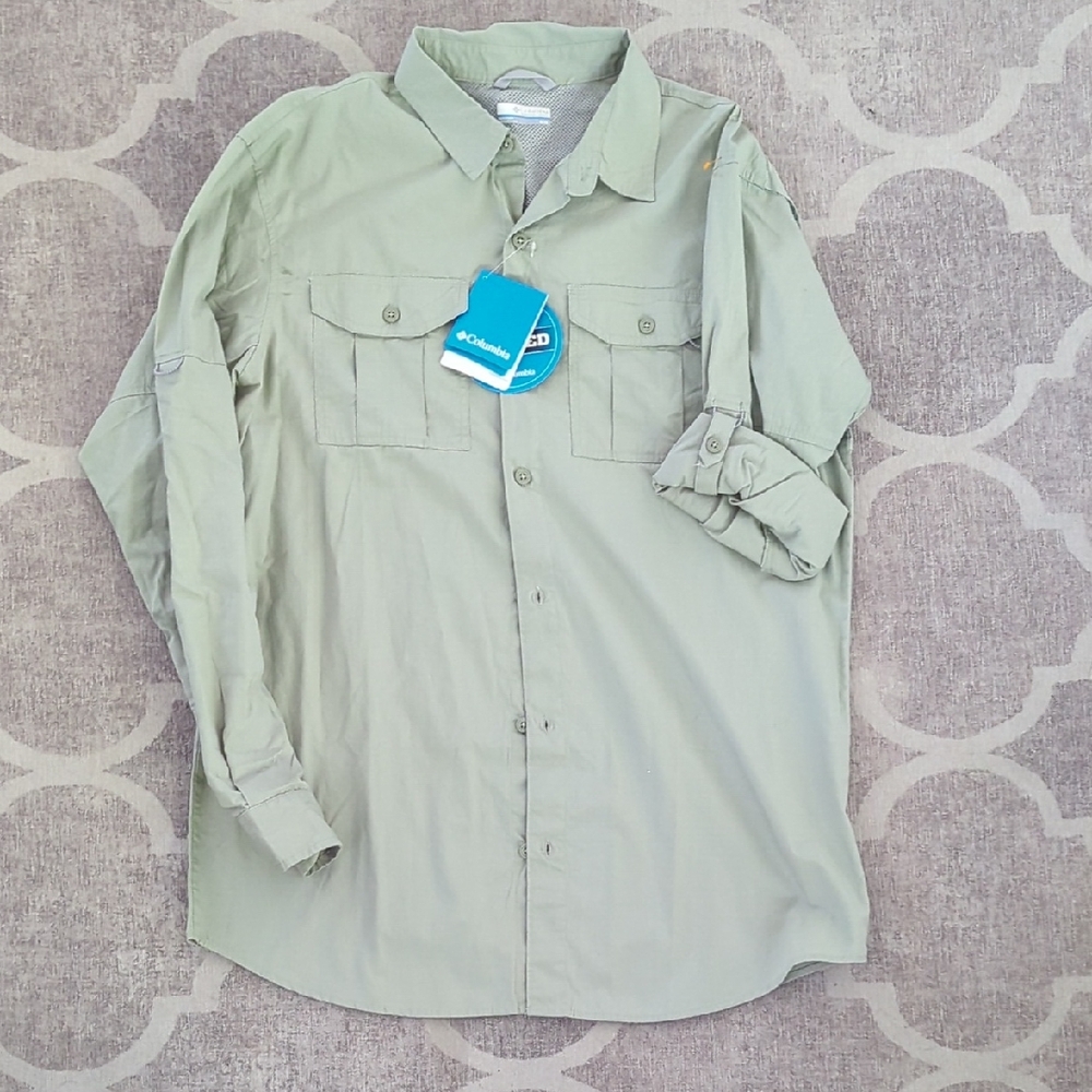 Columbia Sage Green Long Sleeve Shirt